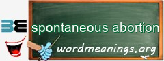 WordMeaning blackboard for spontaneous abortion